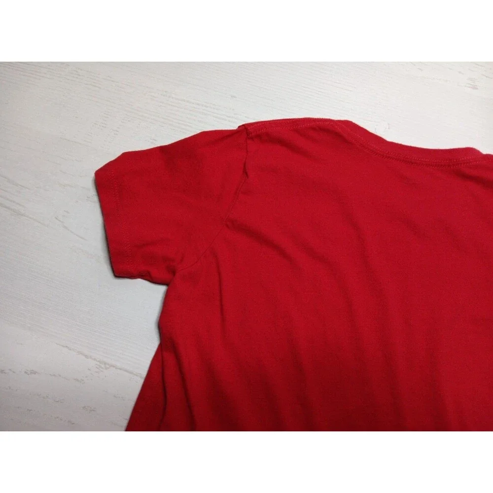 Reebok T-Shirt Womens Red Made In The Gym Short Sleeve USA Logo Top Size Small